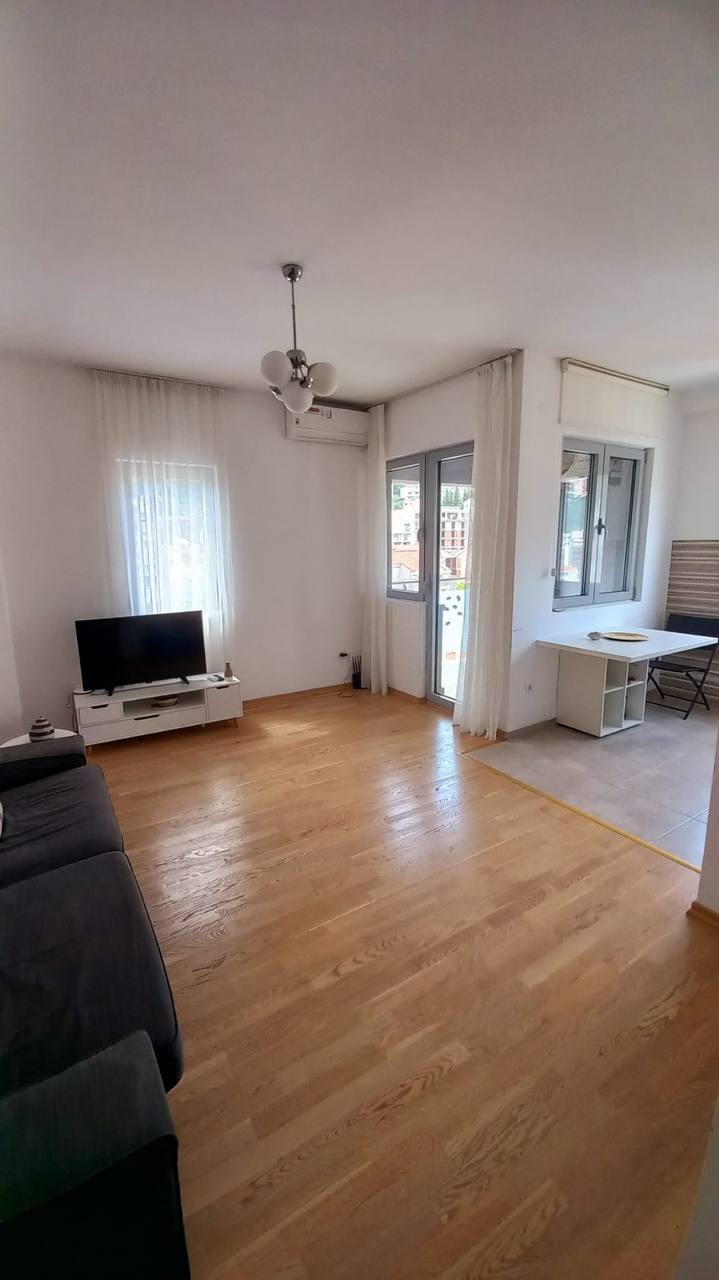 Купить 2-х комнатную квартиру в Будве - общая комната и выход на террасу